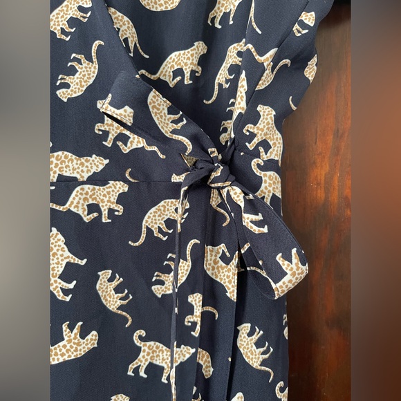 J.Crew Dress | Navy Leopard Size 12 - Picture 3 of 6